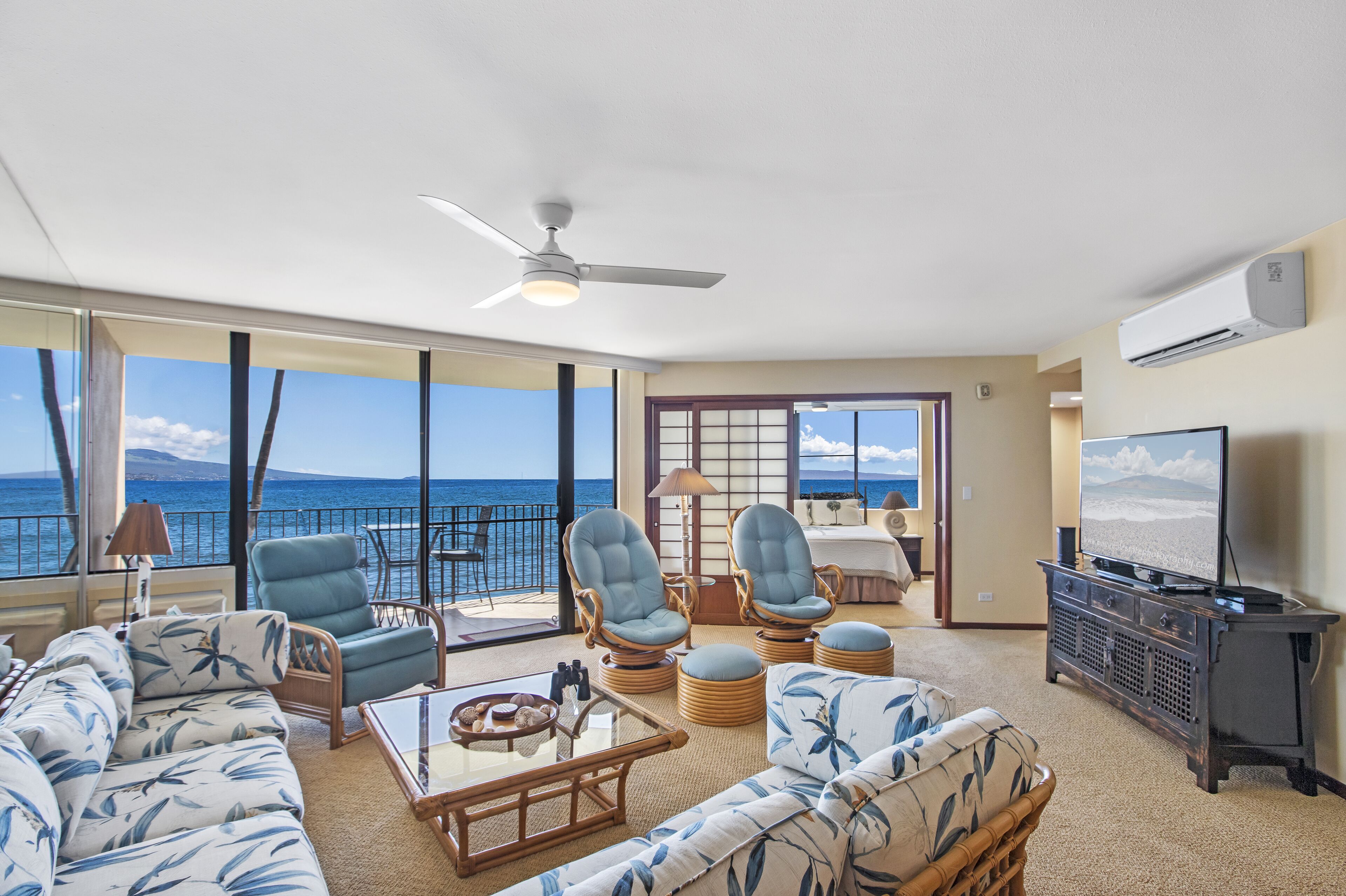 TV, DVD player, books, stereo