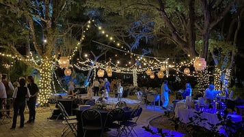 Outdoor banquet area