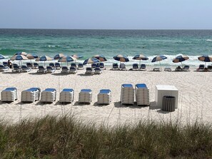 On the beach, beach towels - Ocean-front Master Bedroom with Spectacular View!!! (Panama City Beach)