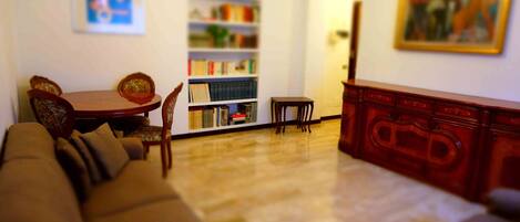 TV, DVD player, books