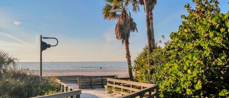Chaises longues, serviettes de plage