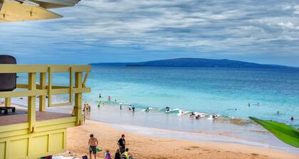 Ocean View kattohuoneisto kadun toisella puolella Kamaole Beach II / III. Upea REMODEL