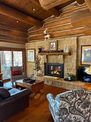 TV, fireplace, stereo