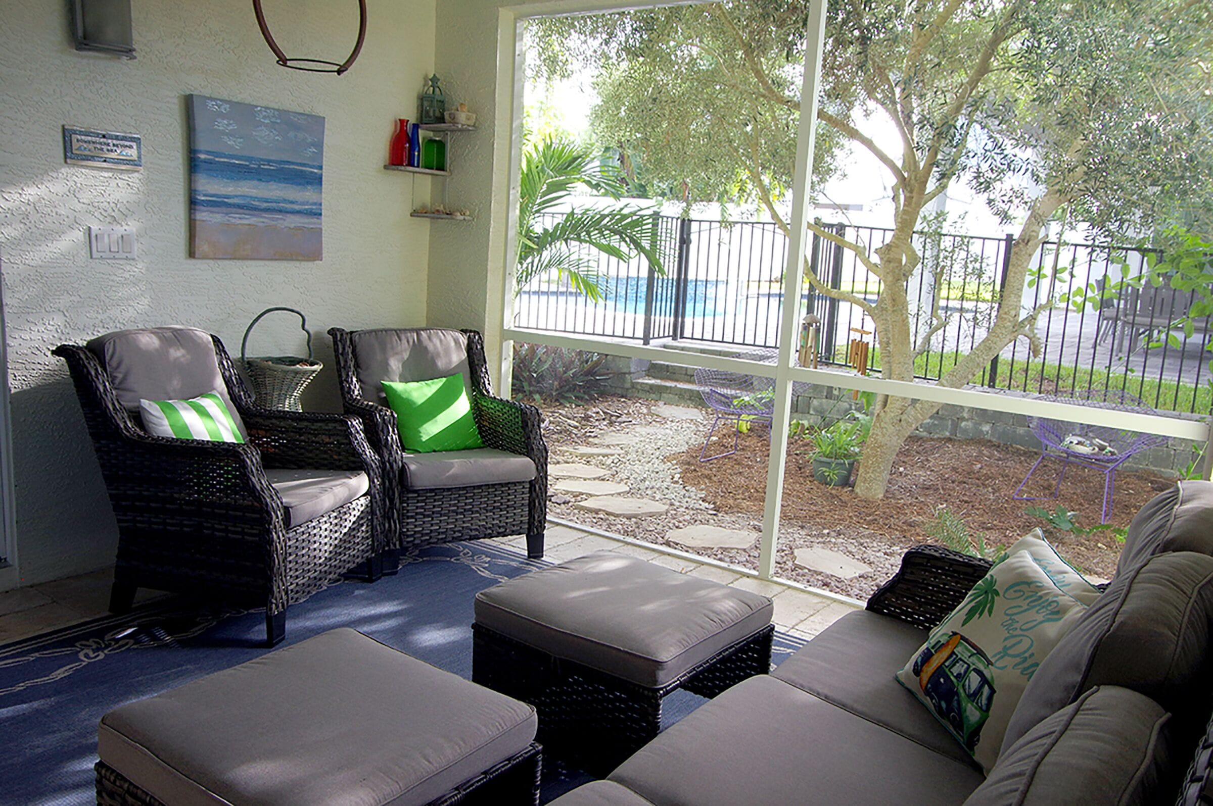 So lovely sitting in the breezeway