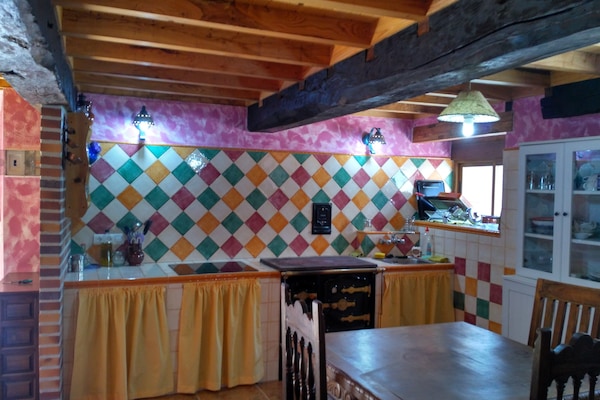 Colorful and spacious kitchen