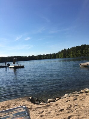 On the beach, sun-loungers - Sandy Beach Oasis on Lake Ivanhoe (Wakefield)