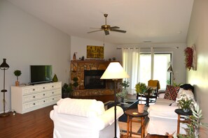 TV, fireplace, DVD player