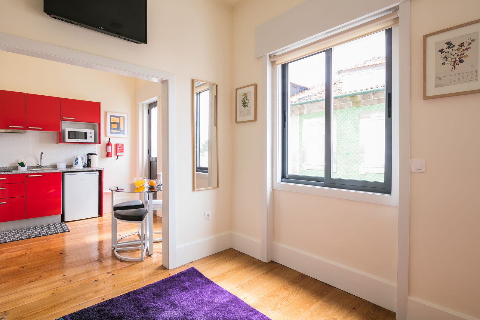 Departamento, 1 habitación | Cocineta privada | Refrigerador con congelador, microondas y parrilla de estufa 