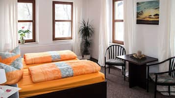 Desk, free WiFi, bed sheets