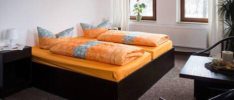 Desk, free WiFi, bed sheets