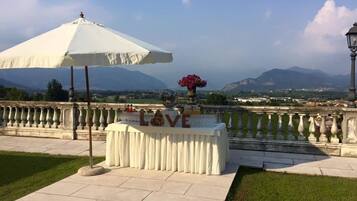 Outdoor banquet area