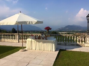 Outdoor banquet area