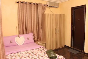Desk, free WiFi, bed sheets