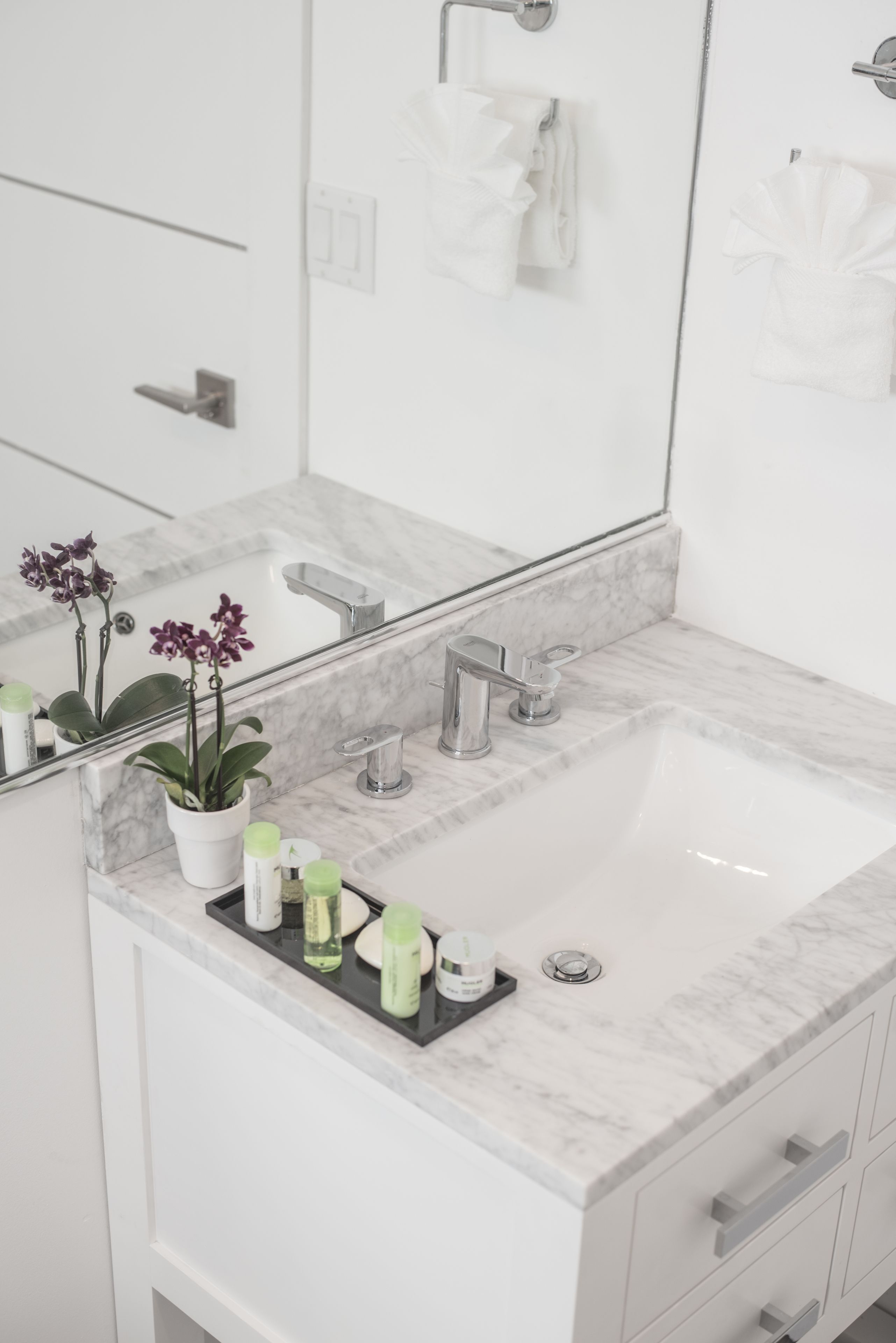 shower, rainfall showerhead, designer toiletries, hair dryer