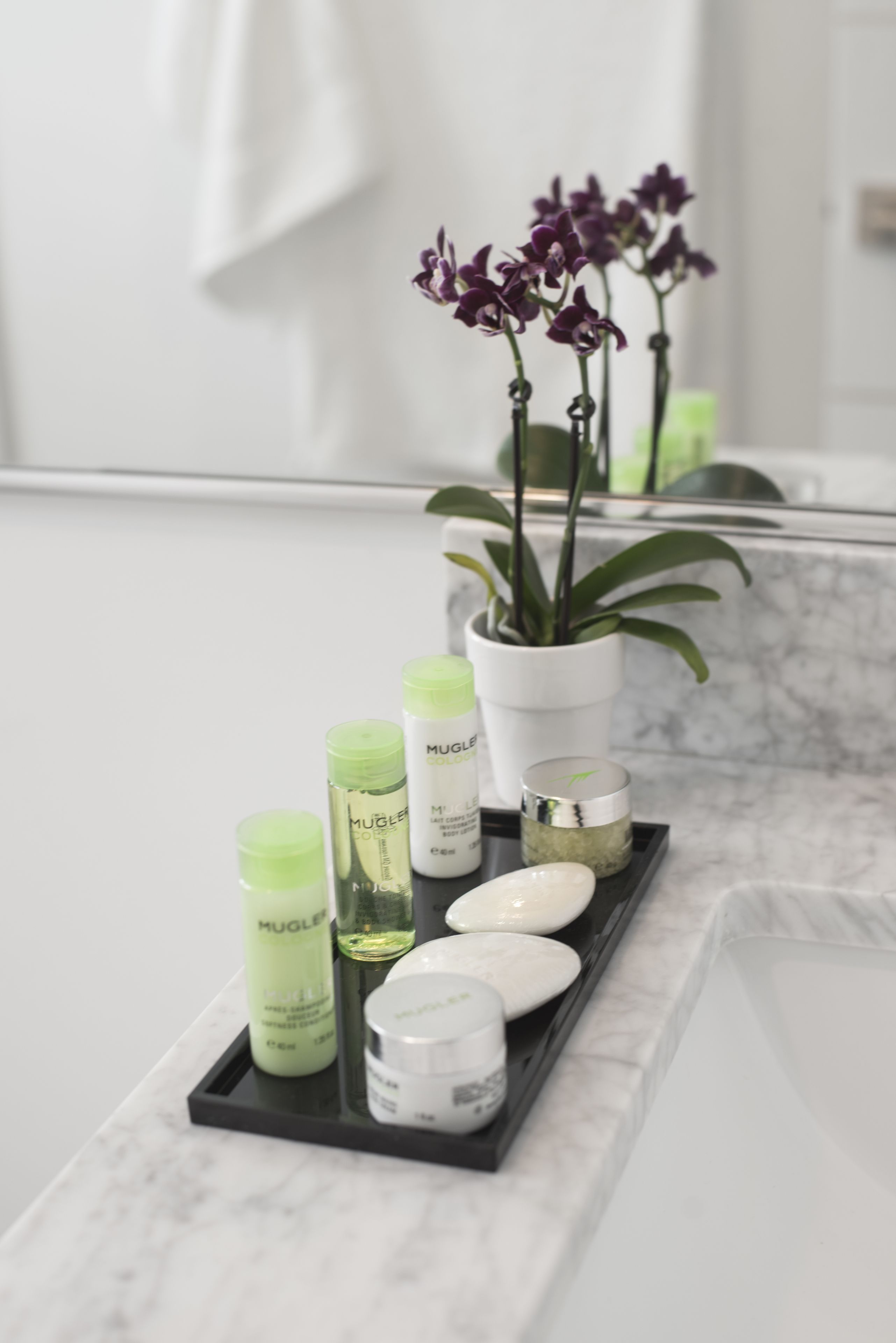 shower, rainfall showerhead, designer toiletries, hair dryer