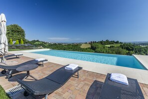 Hồ bơi ngoài trời, dù/ô trên bãi biển/hồ bơi, ghế dài tắm nắng 