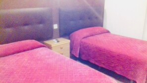 Desk, free WiFi, bed sheets