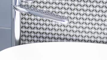 Douche, articles de toilette gratuits, sĂšche-cheveux, bidet