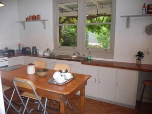 Fridge, microwave, oven, electric kettle