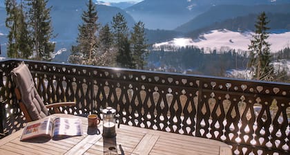 Chalet luxueux cocon familial, charme, vue montagnes, plein nature, paix