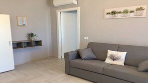 Flat-screen TV, books