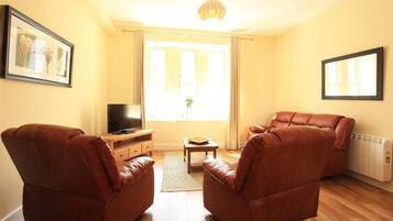 Flat-screen TV, DVD player