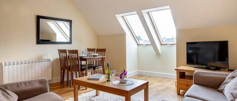 Flat-screen TV, DVD player