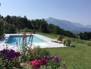 Piscine extérieure, piscine chauffée