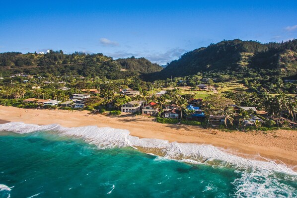 On the beach, beach towels