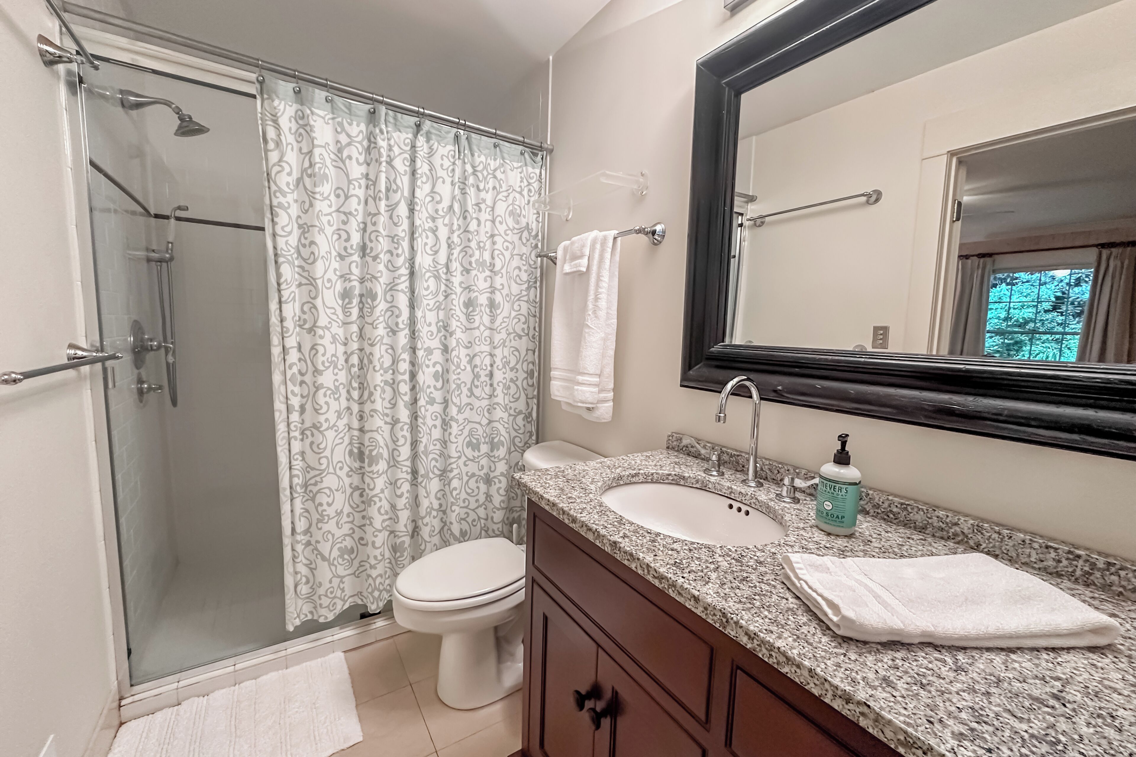 The Wildflower Room has a full private bath with walk-in shower