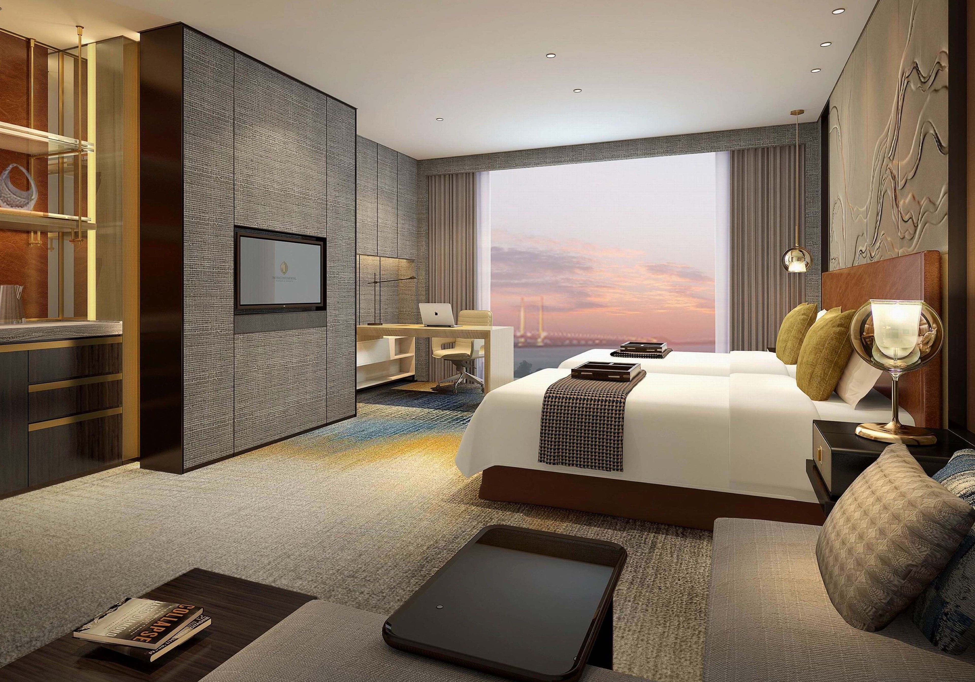 Premium Room, 2 Twin Beds, Partial Sea View | Premium bedding, minibar, in-room safe, desk