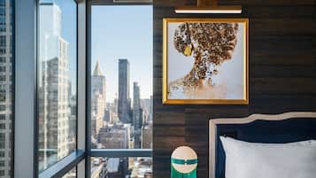 Room, 1 King Bed, City View, Corner | Premium bedding, down duvets, in-room safe, individually decorated