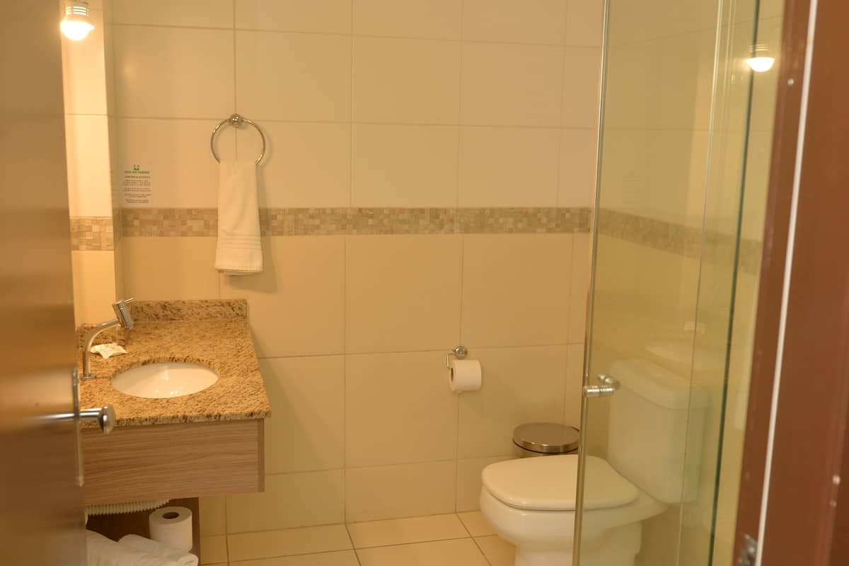 shower, rainfall showerhead, towels