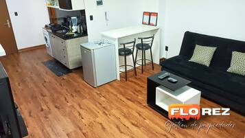 Standard Apartment, 1 Bedroom, Accessible, Private Bathroom | Living area | 32-inch flat-screen TV with digital channels, TV, first-run movies