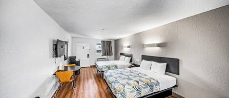 Standard Double Room, 2 Queen Beds, Non Smoking, Refrigerator & Microwave | Free WiFi, bed sheets