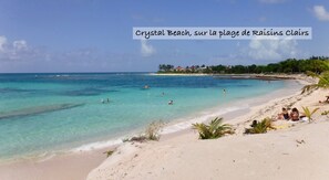 On the beach, beach towels - Ti-Mabouya-Marin, 2 people, terrace facing the sea, beach 50m away, 2 swimming pools  (SAINT-FRANCOIS)