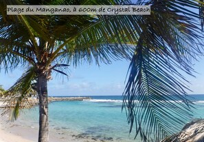 On the beach, beach towels - Ti-Mabouya-Marin, 2 people, terrace facing the sea, beach 50m away, 2 swimming pools  (SAINT-FRANCOIS)