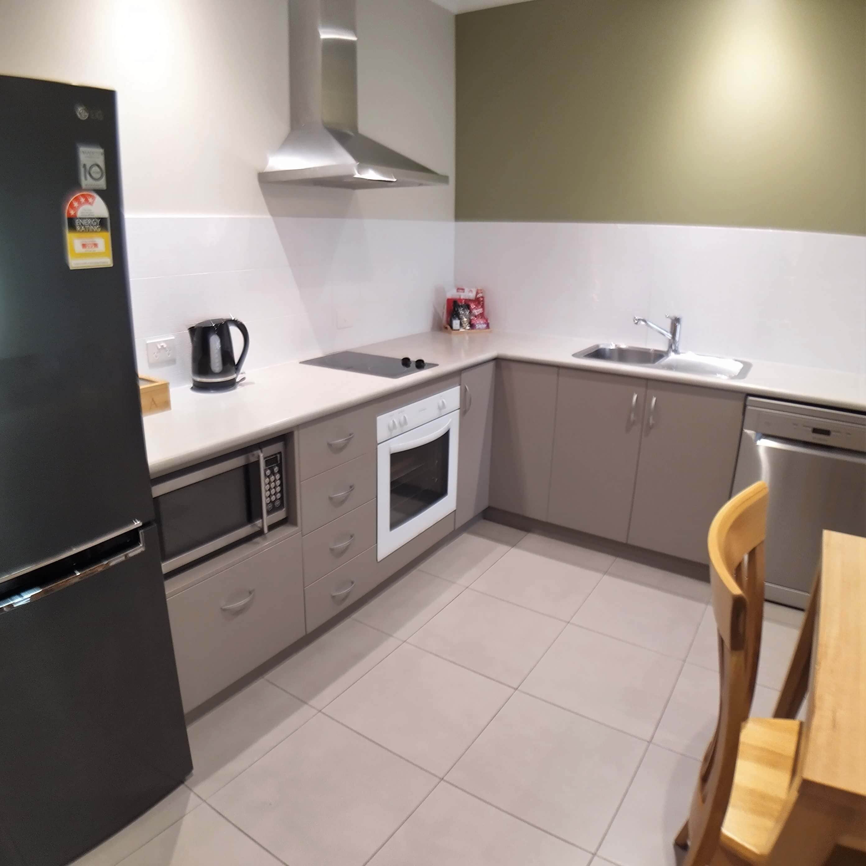 luxury apartment, 1 queen bed with sofa bed | private kitchen | microwave, stovetop, electric kettle, toaster