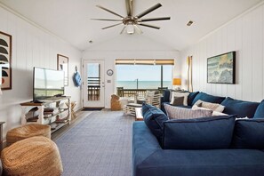 TV, DVD player, books, video library