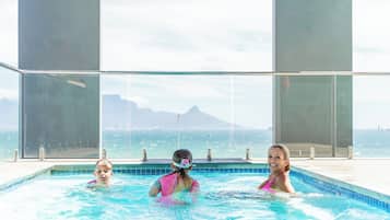 Outdoor pool, open 9:00 AM to 6:00 PM, pool umbrellas, sun loungers