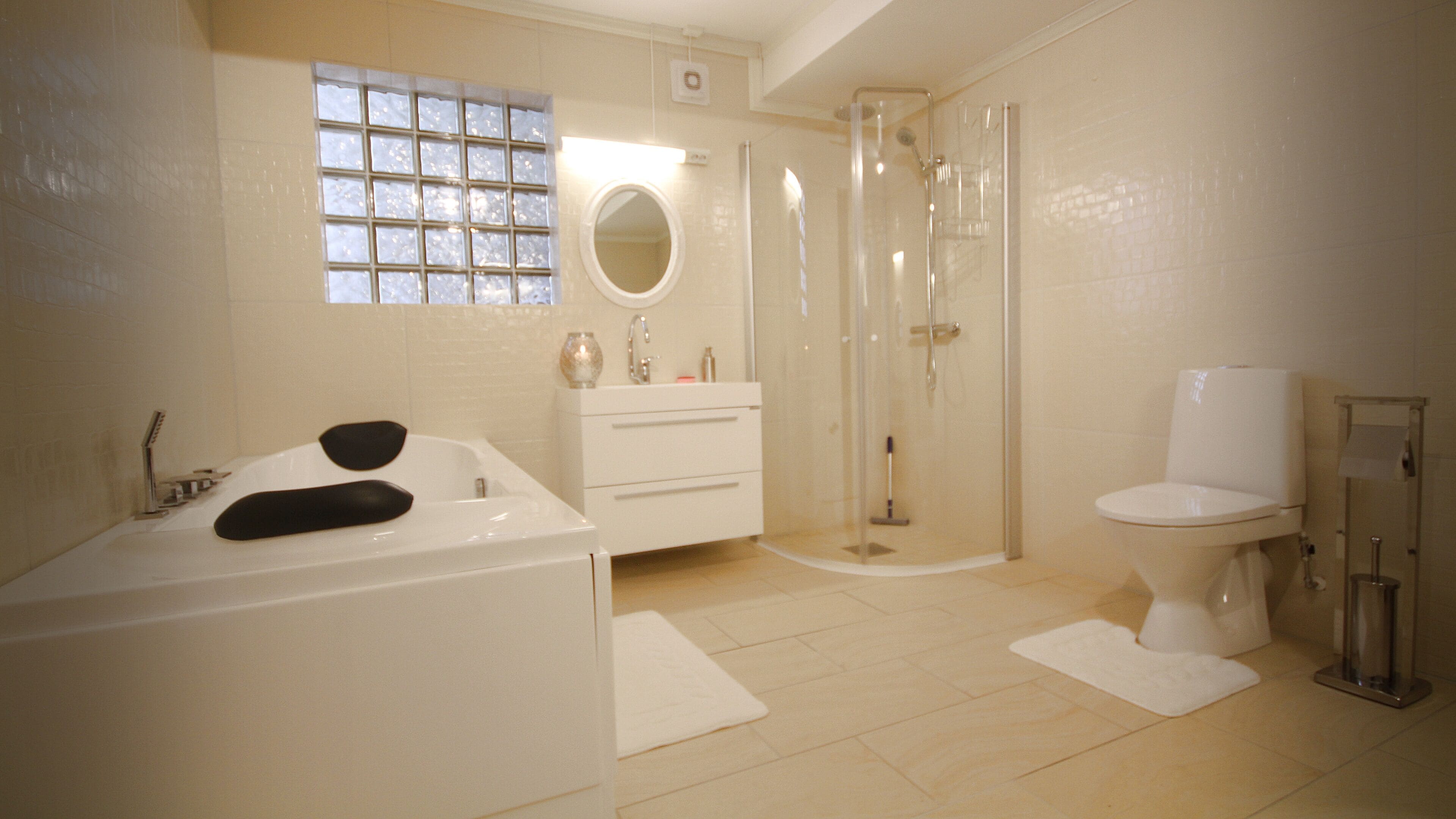 free toiletries, hair dryer, towels