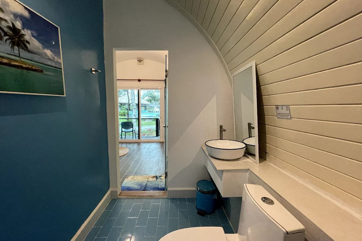 shower, rainfall showerhead, free toiletries, hair dryer