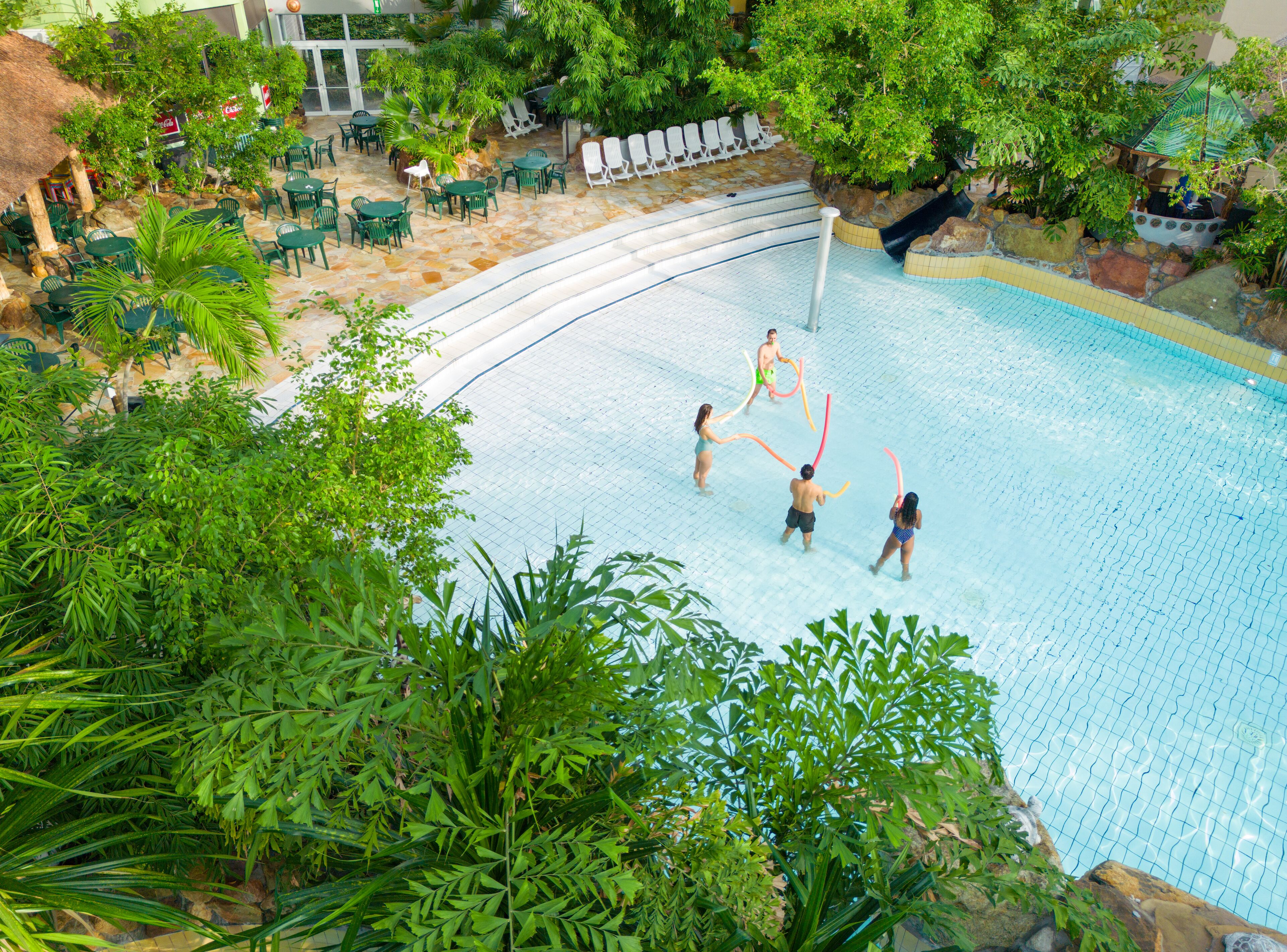 indoor pool, outdoor pool, lifeguards on site