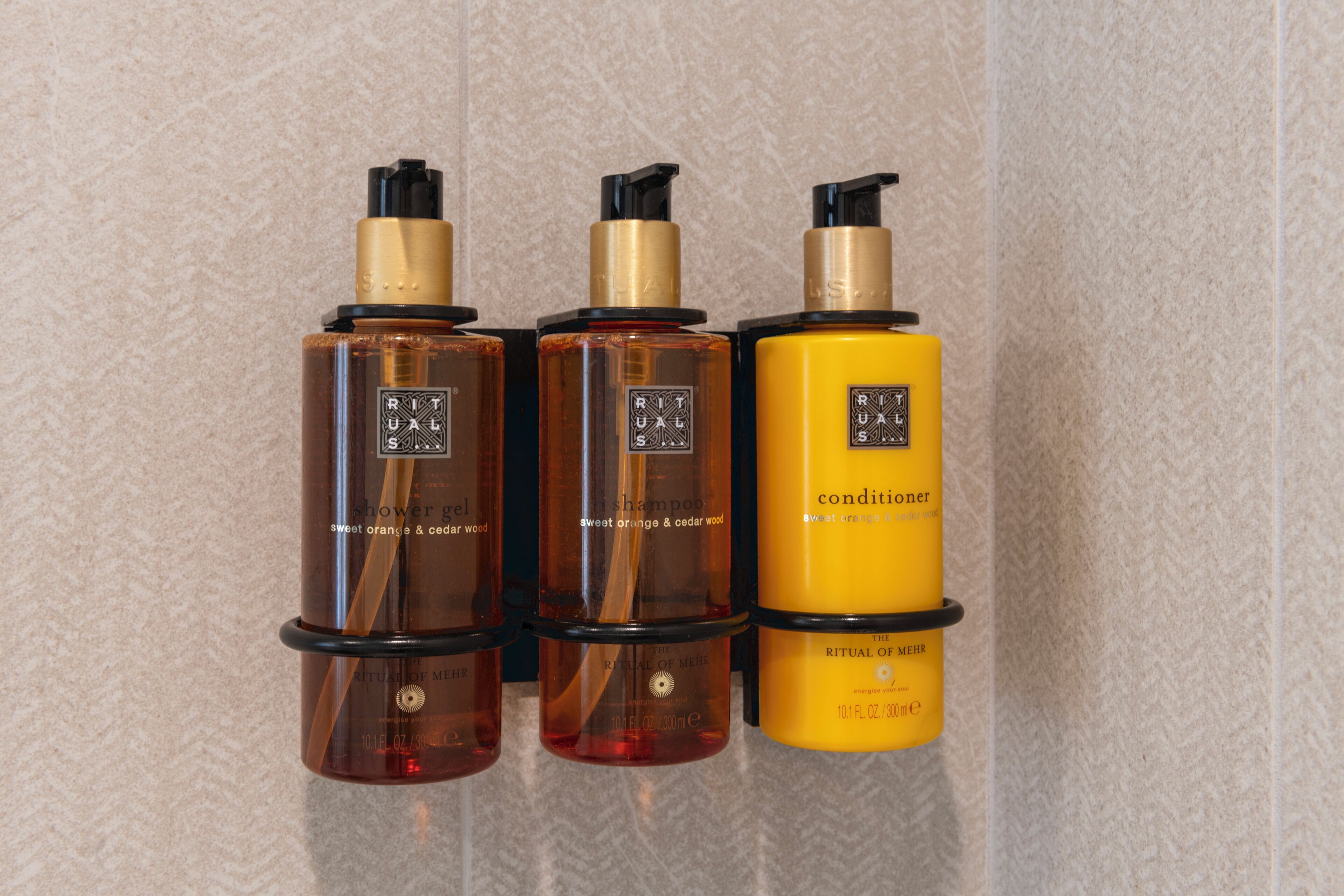 eco-friendly toiletries, hair dryer, bathrobes, slippers