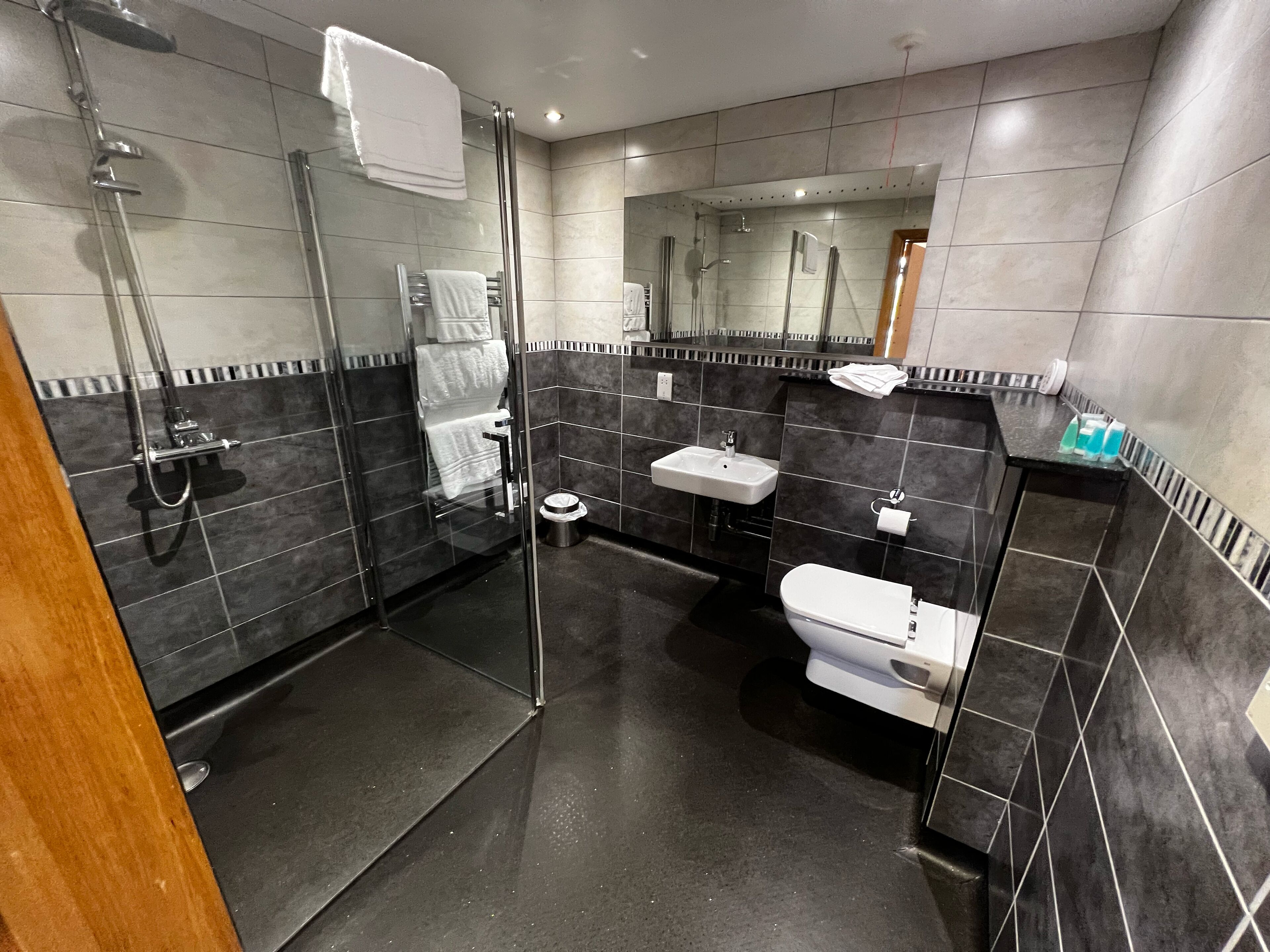 standard double room, 1 double bed, accessible, non smoking | bathroom | combined shower/bathtub, deep-soaking bathtub, free toiletries