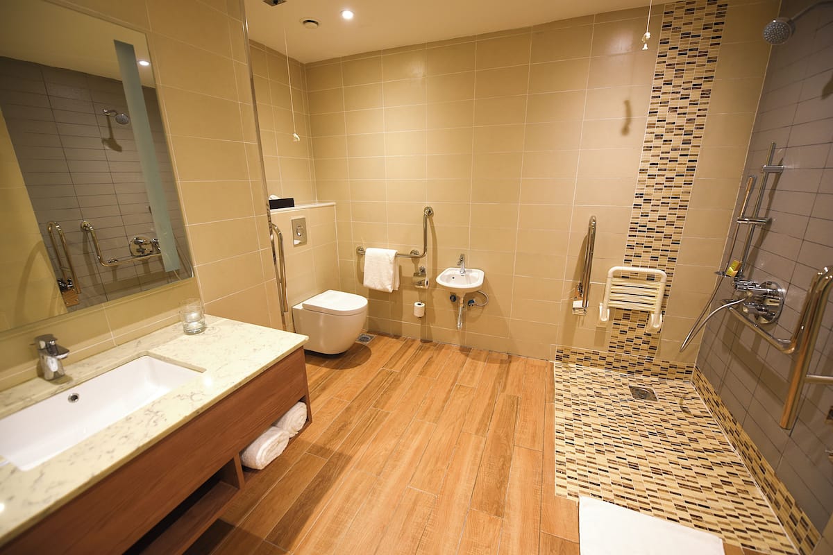 rainfall showerhead, free toiletries, hair dryer, bathrobes