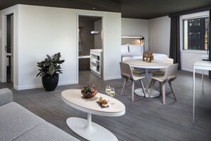 Free minibar items, in-room safe, desk, laptop workspace