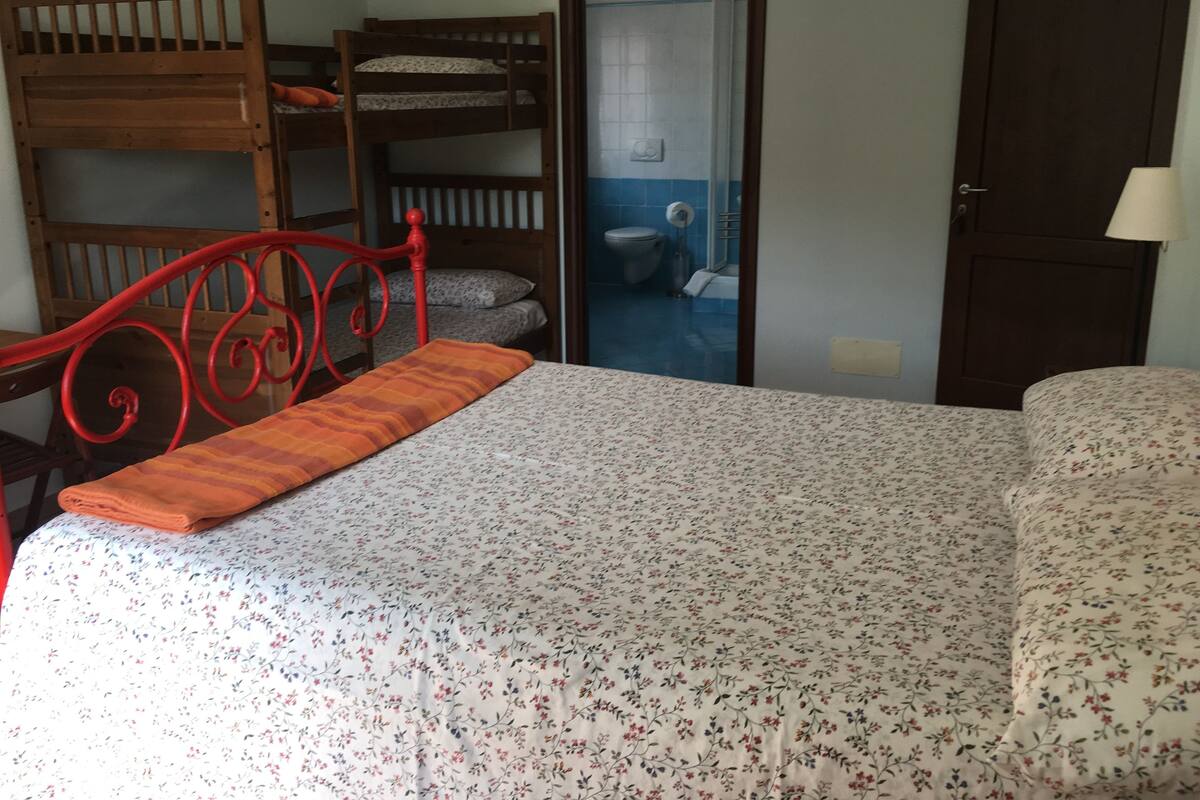 Quadruple Room, Private Bathroom | Desk, bed sheets