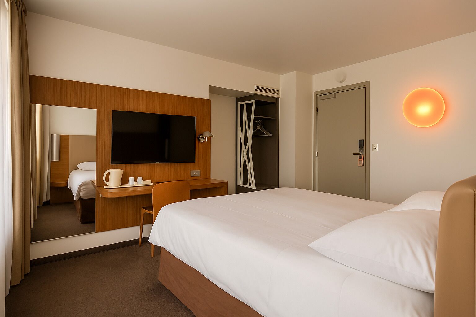 standard studio, 1 queen bed | individually furnished, desk, blackout curtains, soundproofing