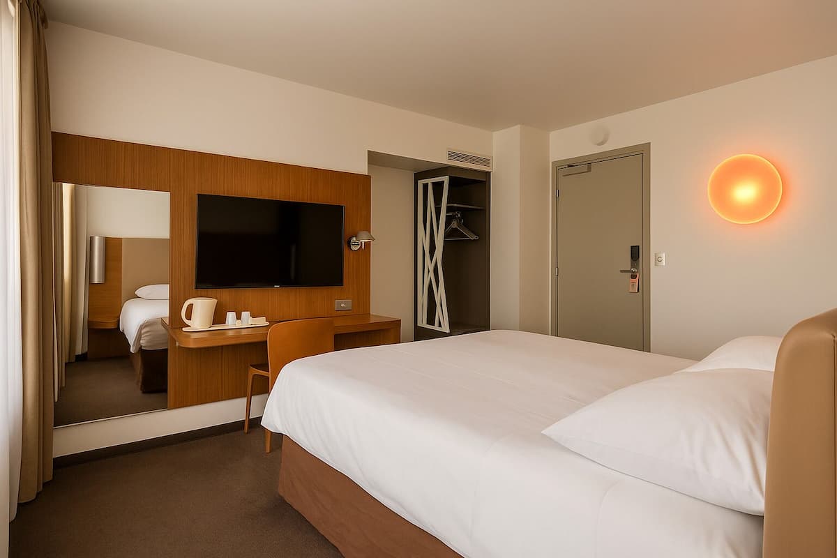 standard studio, 1 queen bed | individually furnished, desk, blackout curtains, soundproofing